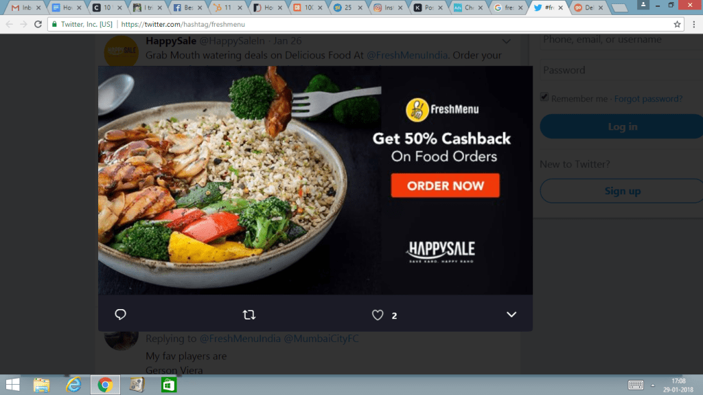 Advertising content from FreshMenu