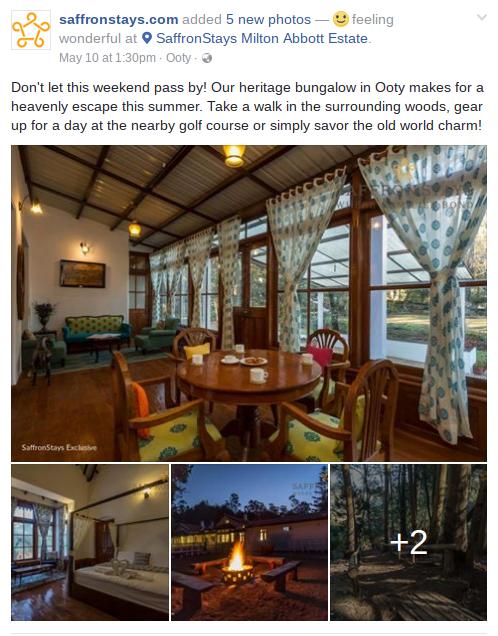 Content marketing in India for SaffronStays