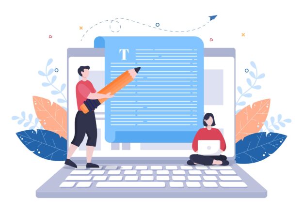 Content Writer or Journalist Background Vector Illustration For Copy Writing, Research, Development Idea and Novel or Book Script in Flat Style Guide To Content Writing: A Roadmap To Becoming A Successful Content Writer