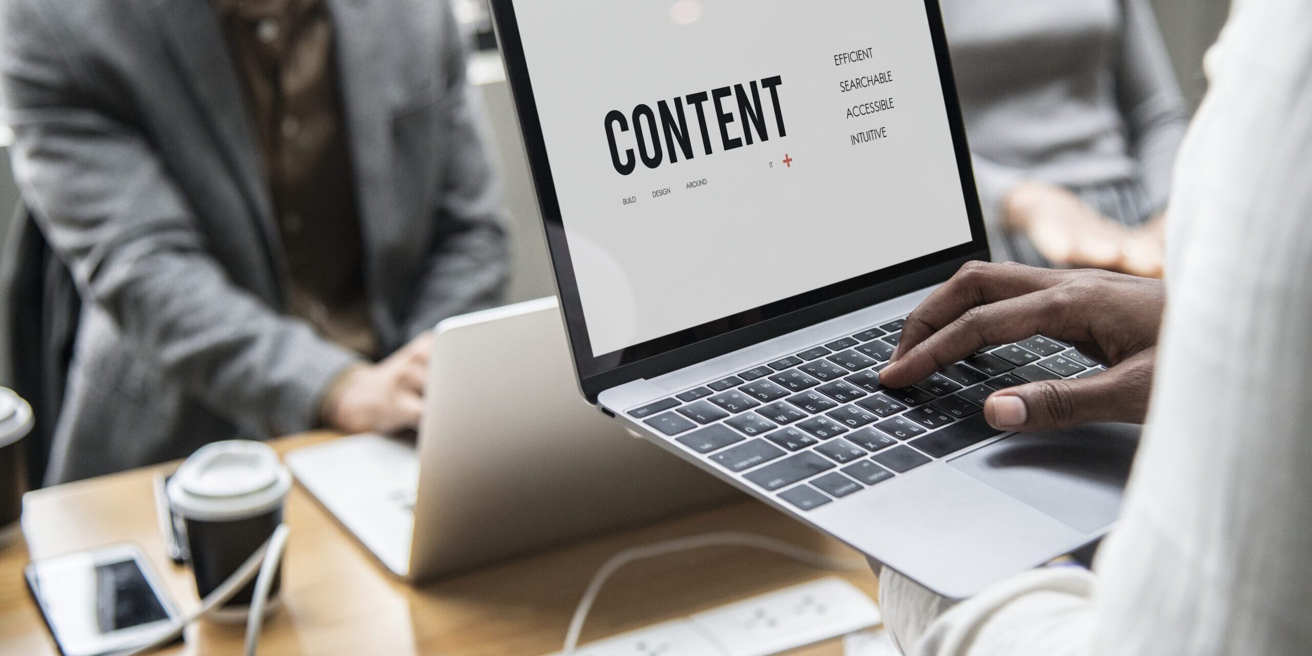 Content concept on a laptop screen